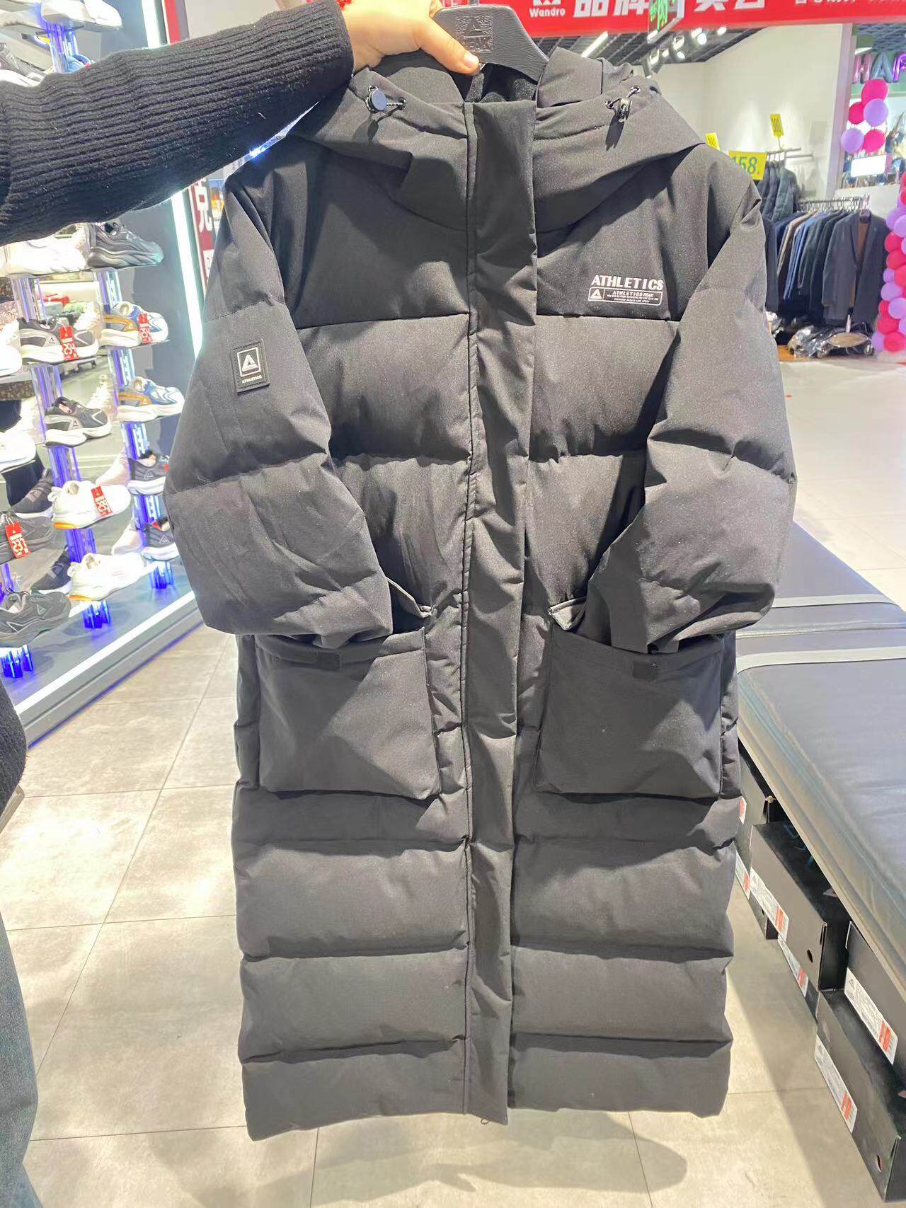 匹克长款羽绒服女外套2024冬连帽保暖长款加厚休闲运动服F5234012