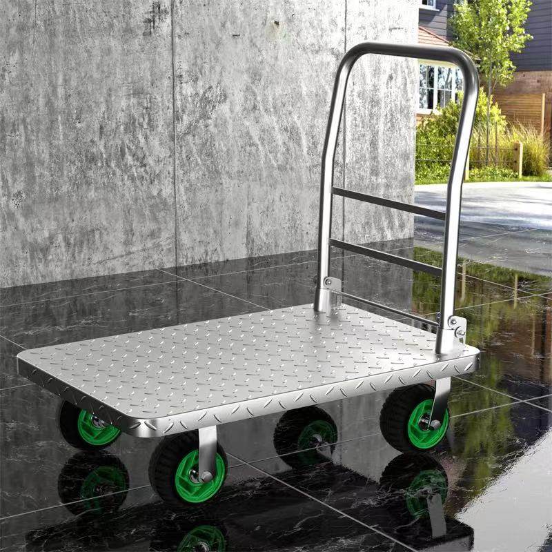 可折叠钢板小推车万向拉货车小推车平板推车拖车搬运车工地手推车,收纳整理,家用收纳手推车,淘宝优惠券,粉丝福利购,淘宝优惠卷