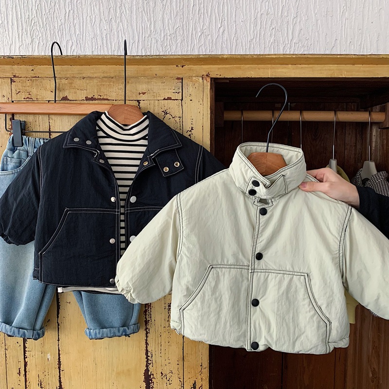 小童时髦加绒夹棉外套男女童