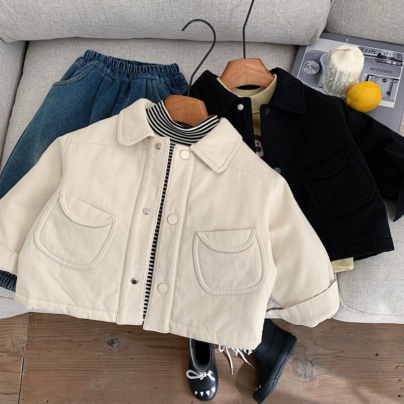 小童韩范加厚休闲外套男女童2025秋冬装宝宝保暖棉服儿童夹棉夹克