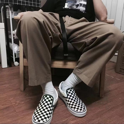 Vans范斯Slip-on日版黑白棋盘格一脚蹬运动休闲滑板鞋466091-0001
