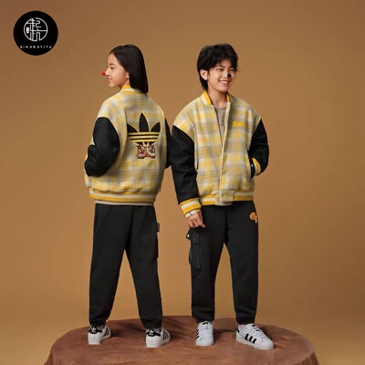 Adidas originals x 迪士尼联名款宽松拼接保暖棒球服JC6818