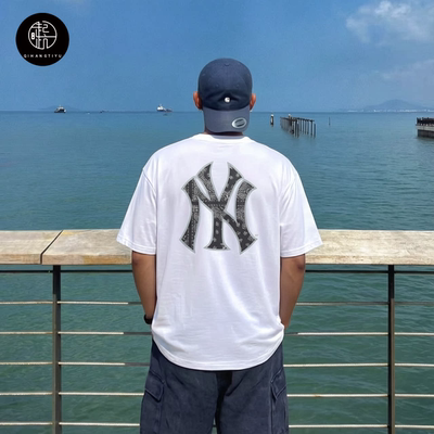 NEW ERA MLB纽约洋基队男女NY徽标印花宽松圆领短袖T恤13546477