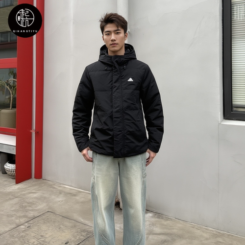 Adidas Regular Daily 500蓬轻薄防风保暖连帽羽绒服外套 IZ4883