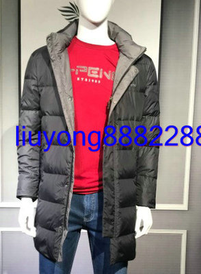 威鹏灰鸭绒商务绅士加厚2025年冬季新款男黑色中长羽绒服A74039