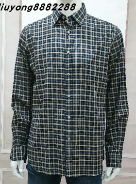 威鹏25年秋冬季男休闲长袖衬衫全棉磨毛方领衬衫C33061  C33062