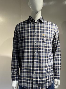 威鹏24新款男士长袖衬衫秋季纯棉休闲格子衫C33074 C34076 C33077
