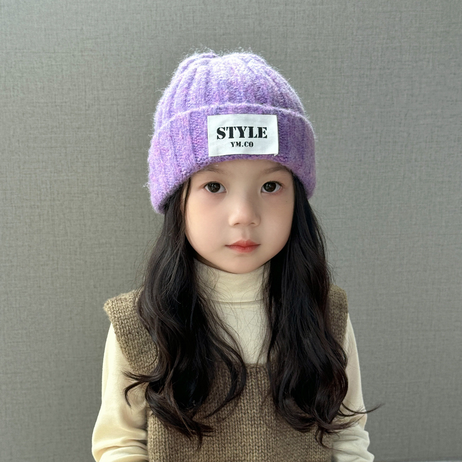 女童帽子秋冬款儿童毛线帽2024新款韩版洋气冬天女孩针织女宝保暖
