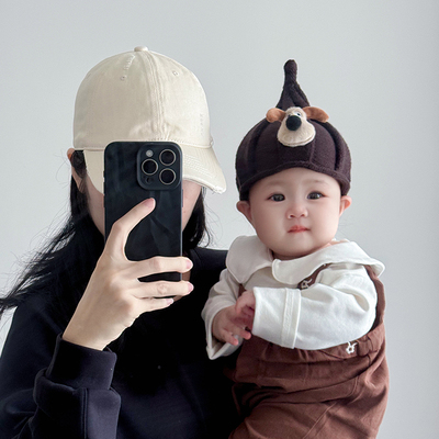 婴儿帽子秋冬季可爱奶嘴尖尖帽卡