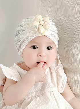 婴儿帽子春夏款夏季女宝宝胎帽新