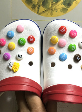 出口crocs扣型巧克力豆系列鞋花