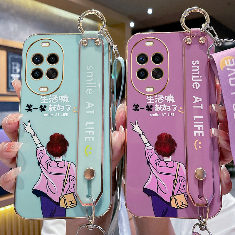 xit适用华为nova14活力版手机壳TYR-AL00硅胶保护套文艺背影女孩腕带款nove斜跨挂绳可背高颜值防摔软壳新款