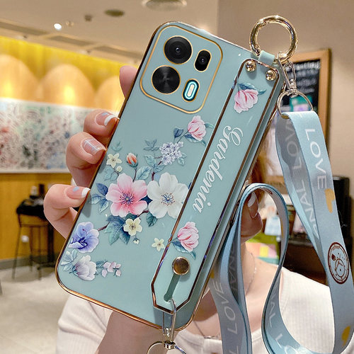 适用于OPPOA6k手机壳PLT120硅胶保护套a6k小清新花卉腕带斜跨绳可背oppo全包边防摔软壳新款直边超薄防摔外壳