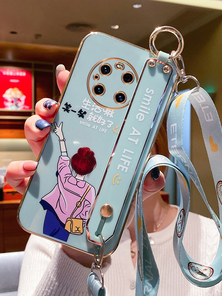 华为mate40硅胶小清新创意斜跨绳