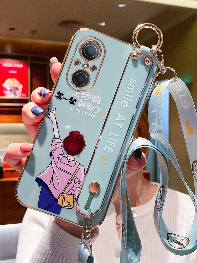 华为nova9se软胶腕带斜跨挂绳壳