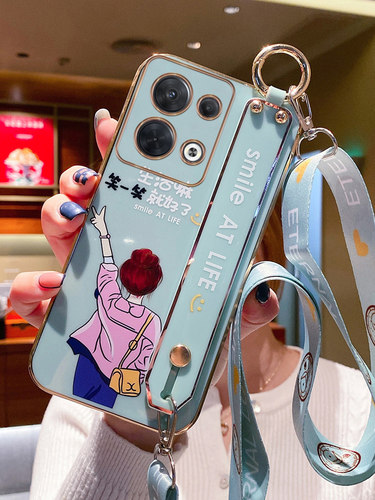 opporeno9硅胶个性腕带斜跨挂绳