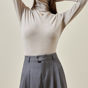 显瘦上衣 t恤双面磨毛修身 2025秋冬新款 内搭长袖