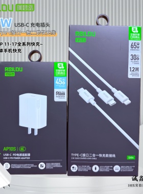 阿思络DX54 USB-C PD一拖二1.2M充电线 CC CL PD二合一快充数据线