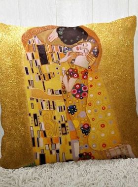 Gustav Klimt Art Pillowcase Home Sofa Office Cushion Polyest