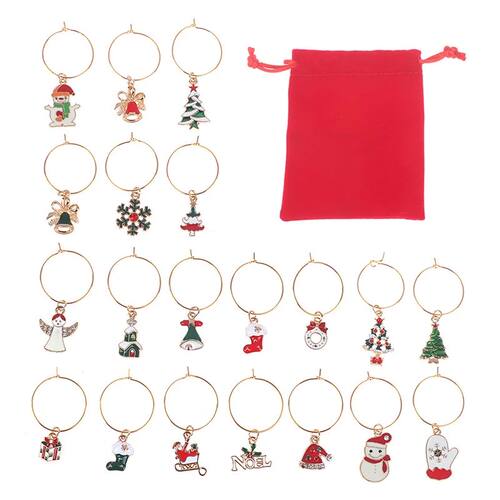 15/20pcs Christmas Wine Glass Charms Delicate Useful Durable