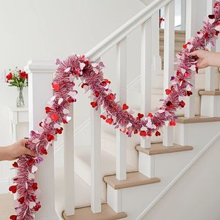 2Pcs Total 400cm/157inch Valentines Heart Tel Garland  for I