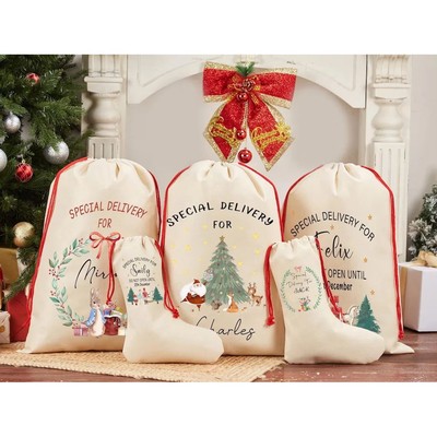personalized Santa Sack Bag Christmas Gift Bag Drawstring Xm