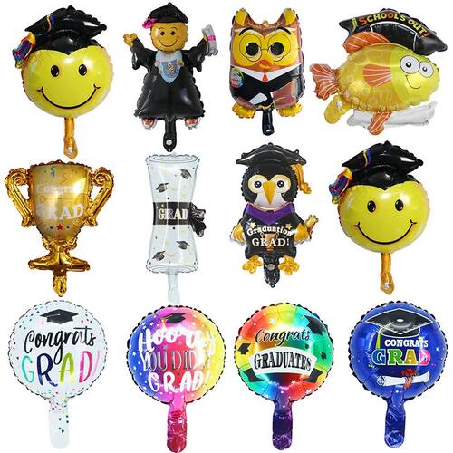 20Pcs Mini Graduation Foil Balloons Woodpecker  Doctor Air G