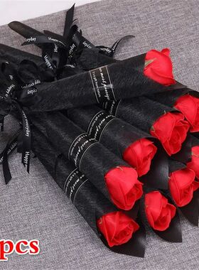 10 PCs Artificial Rose Flower Soap Bouquet Wedding Flower De