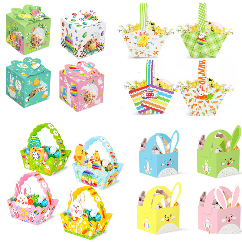 4pcs easter bunny paper gift bag party decorations sweet