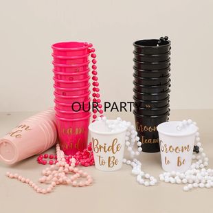 Drinking Cups Team Bride Groom 11Pcs Necklace