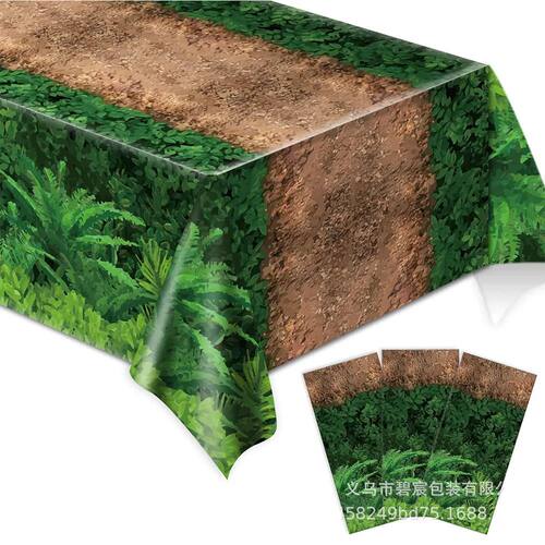 Forest Path Tablecloth Dinosaur Party Table Covers Woodland