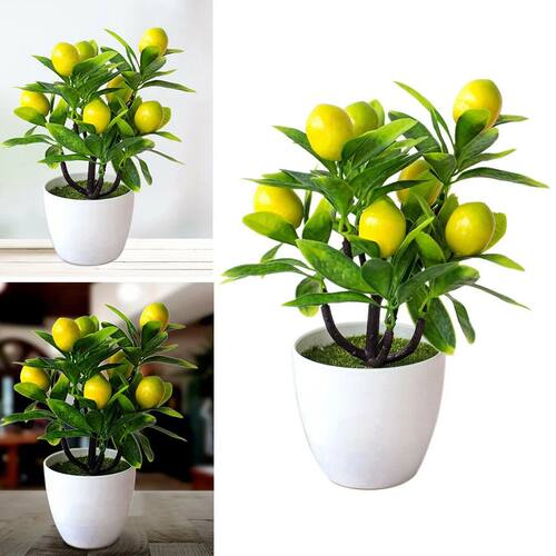 18CM Artificial Fruits Lemon Simulated Bonsai Home Decoratio