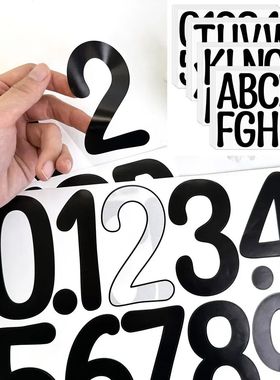4-inch Big Letter Sticker 3 sheets Number Alphabet Vinyl Art