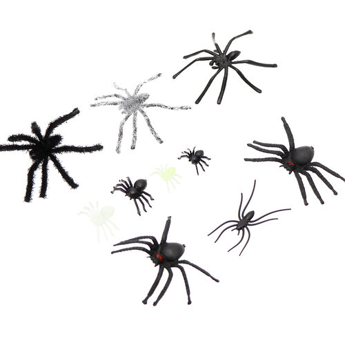 20/50pcs Simulation Plastic Bugs Fake Spiders for Halloween