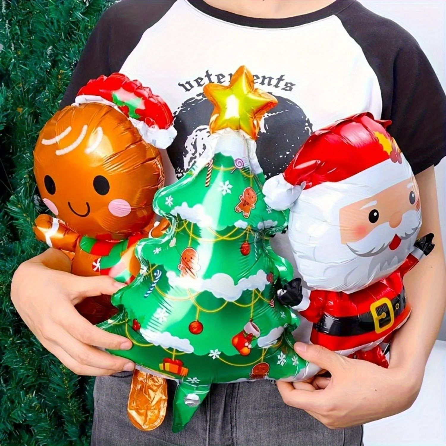 15pcs Mini Gingerbread Men Christmas Trees Santa Claus Foil