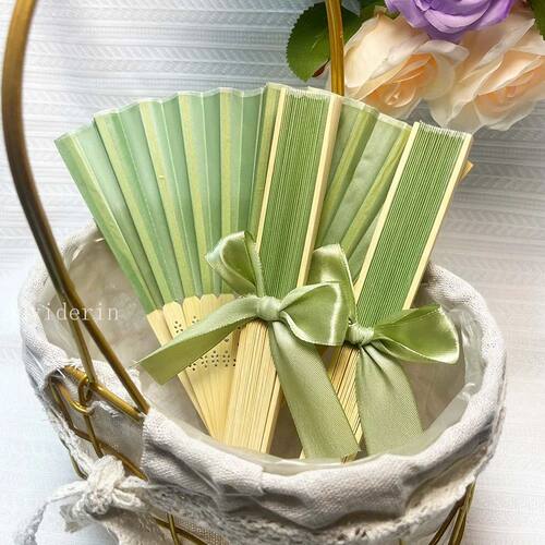 10/30/50/80pcs Customized Solid Color Foldable Hand Fan Engr