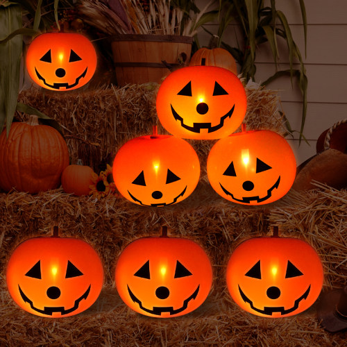5Pcs Halloween LED Glowing Balloons Horror Ghost Pumpkin Lat