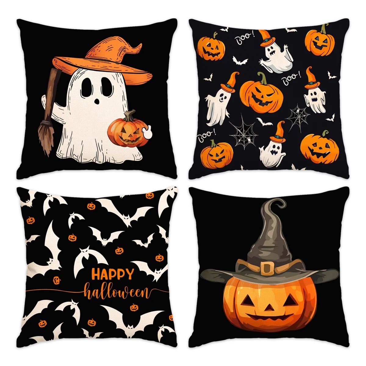1pc/4pcs Halloween decoration pillow cover, trick or treat c