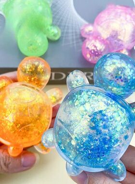 Squishy Turtle Fidget Toy Glitter Turtle Squeeze Toy Small C