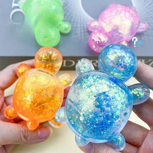 Squishy Turtle Fidget Toy Glitter Turtle Squeeze Toy Small C