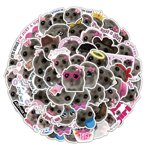 56PCS Sad Mouse Sticker Creative Funny Waterproof Cute Decor
