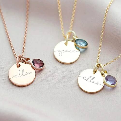 Personalized Birthstone Necklace for Women Best Customized C