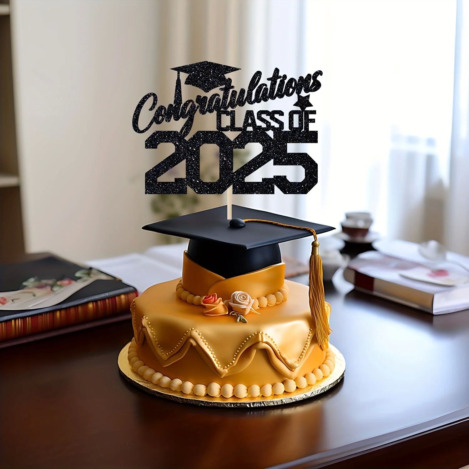 1pc Congratulations Class of 2025 Cake Topper - Graduation P