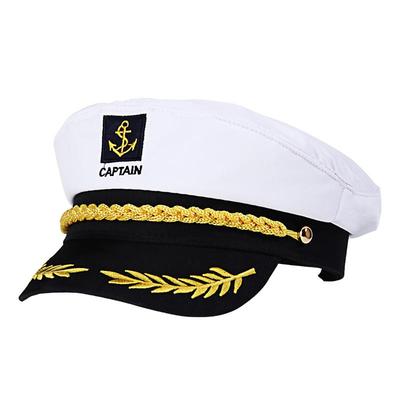Adult Yacht Boat Ship Sailor Captain Costume Hat Cap Navy