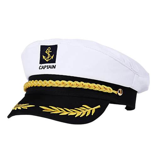 Adult Yacht Boat Ship Sailor Captain Costume Hat Cap Navy