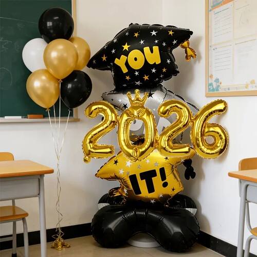 1Set Standable Doctorate Cap Base Balloons for 2026 Graduati