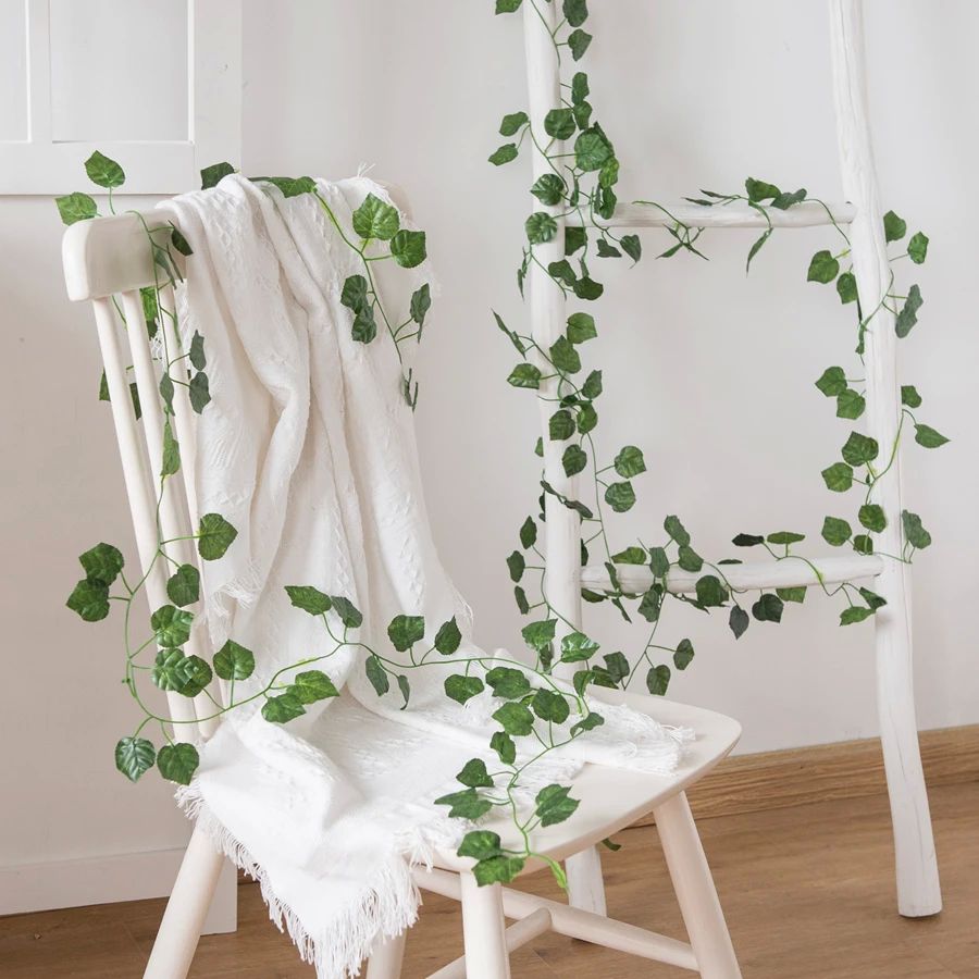 210Cm Artificial Hanging Christmas Garland Plants Vine Leave 鲜花速递/花卉仿真/绿植园艺 仿真绿植 原图主图