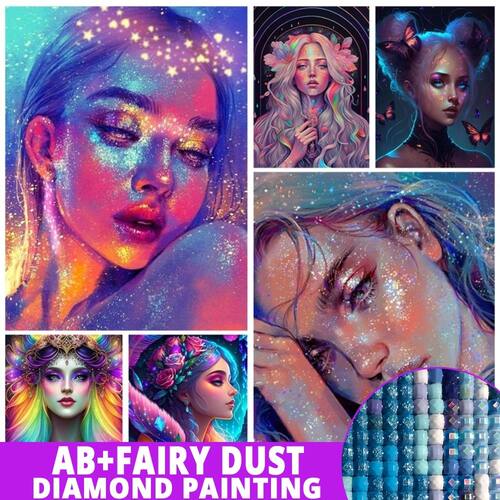 AB Fairy Dust Diamond Painting Girl Fantasy Art Picture Full