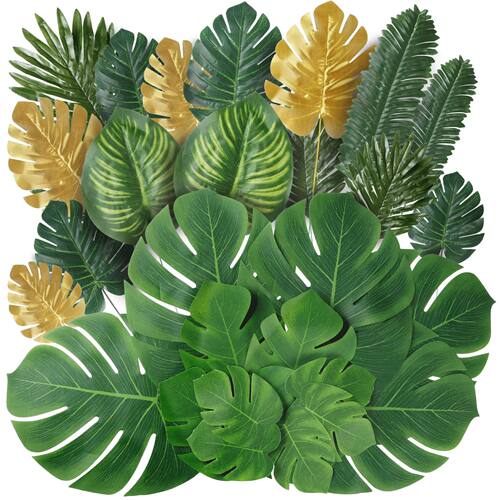 Artificial Palm Tropical Leaves Monstera Leaves Safari Jungl