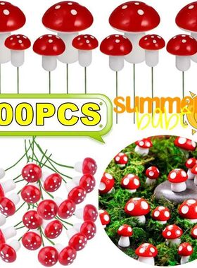 100-10PCS Miniatures Artificial Foam Mushroom Garden Fairy B